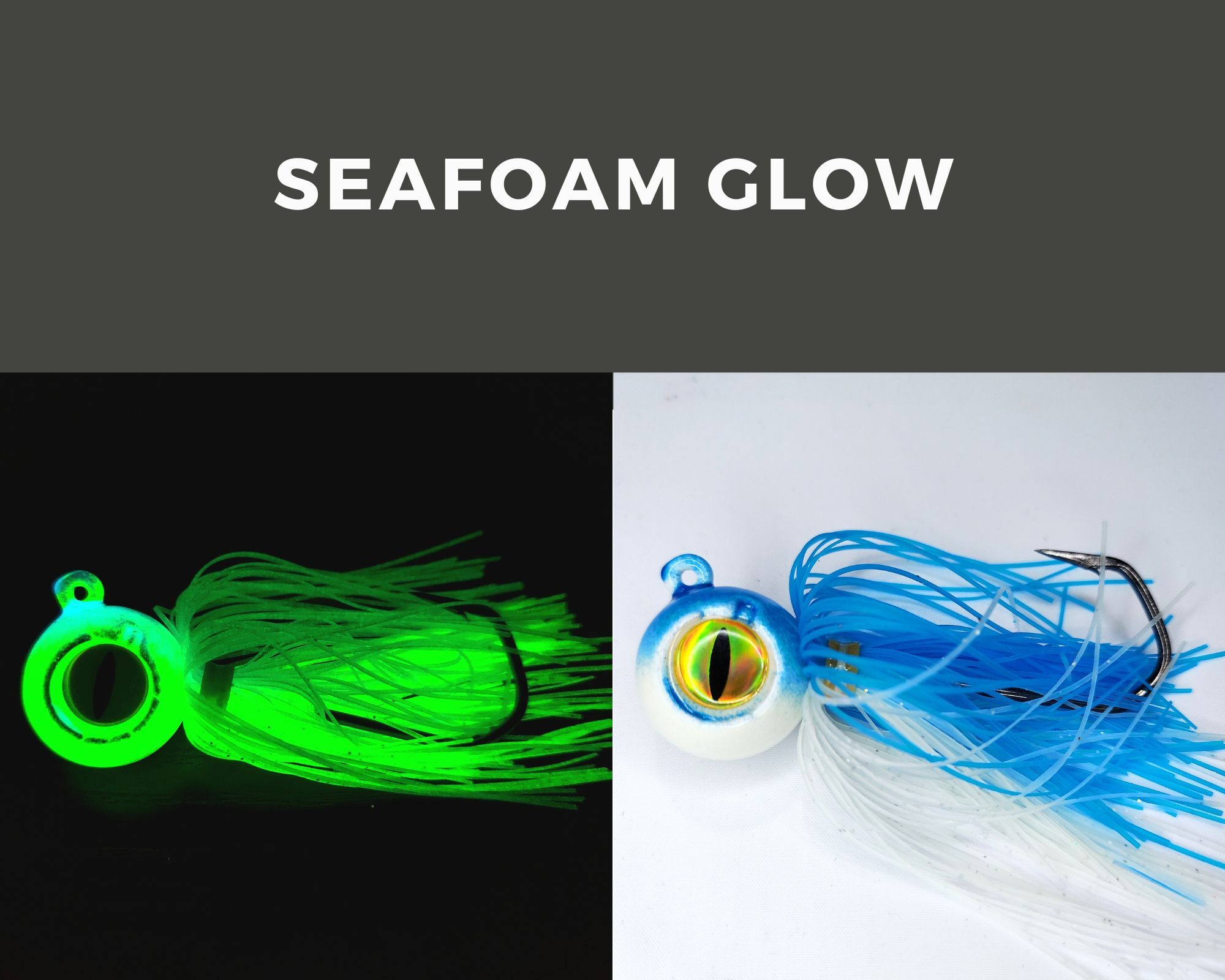 Skirted Barbarian Big Eye Jig Seafoam Glow