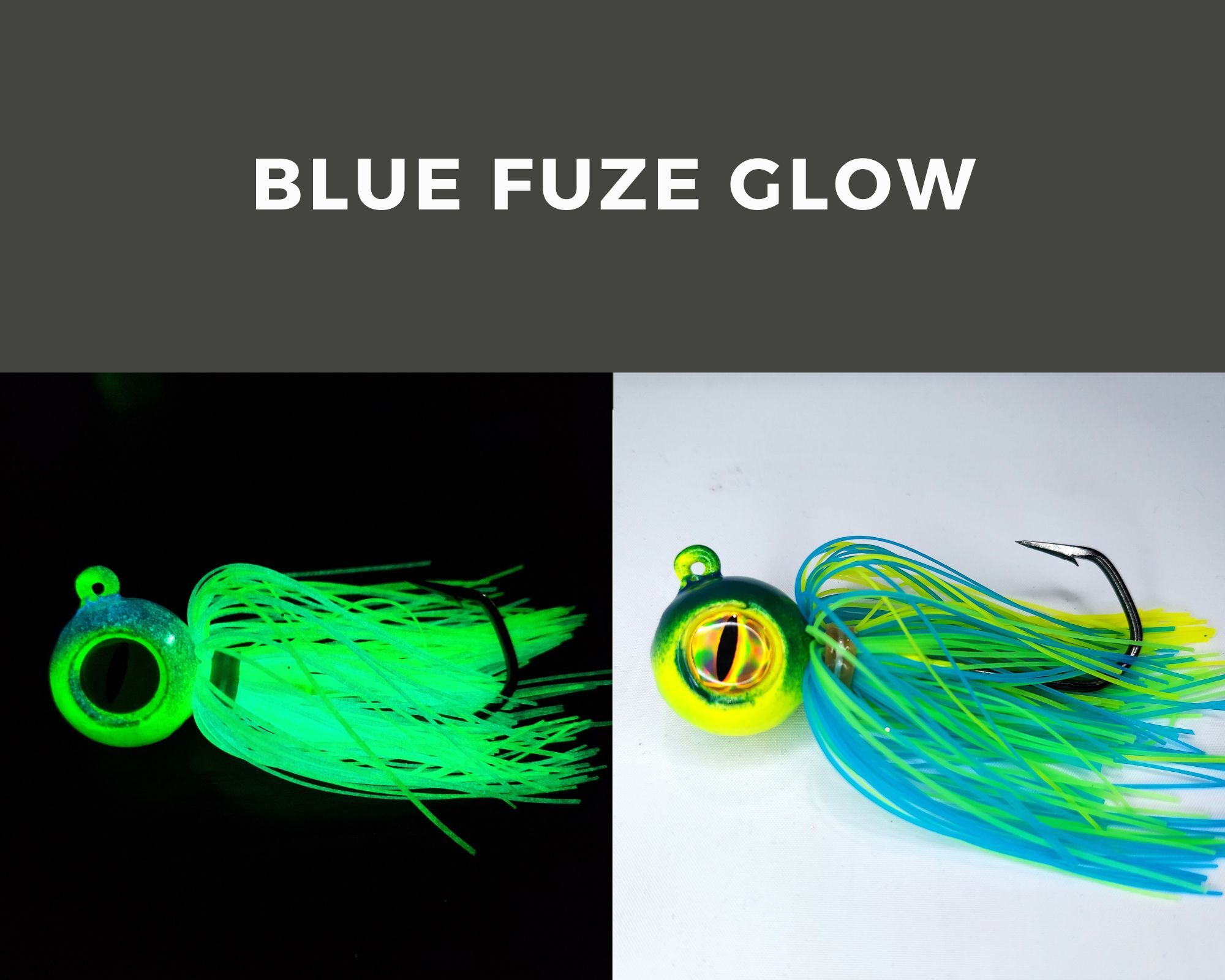 Skirted Barbarian Big Eye Jig Blue Fuze Glow