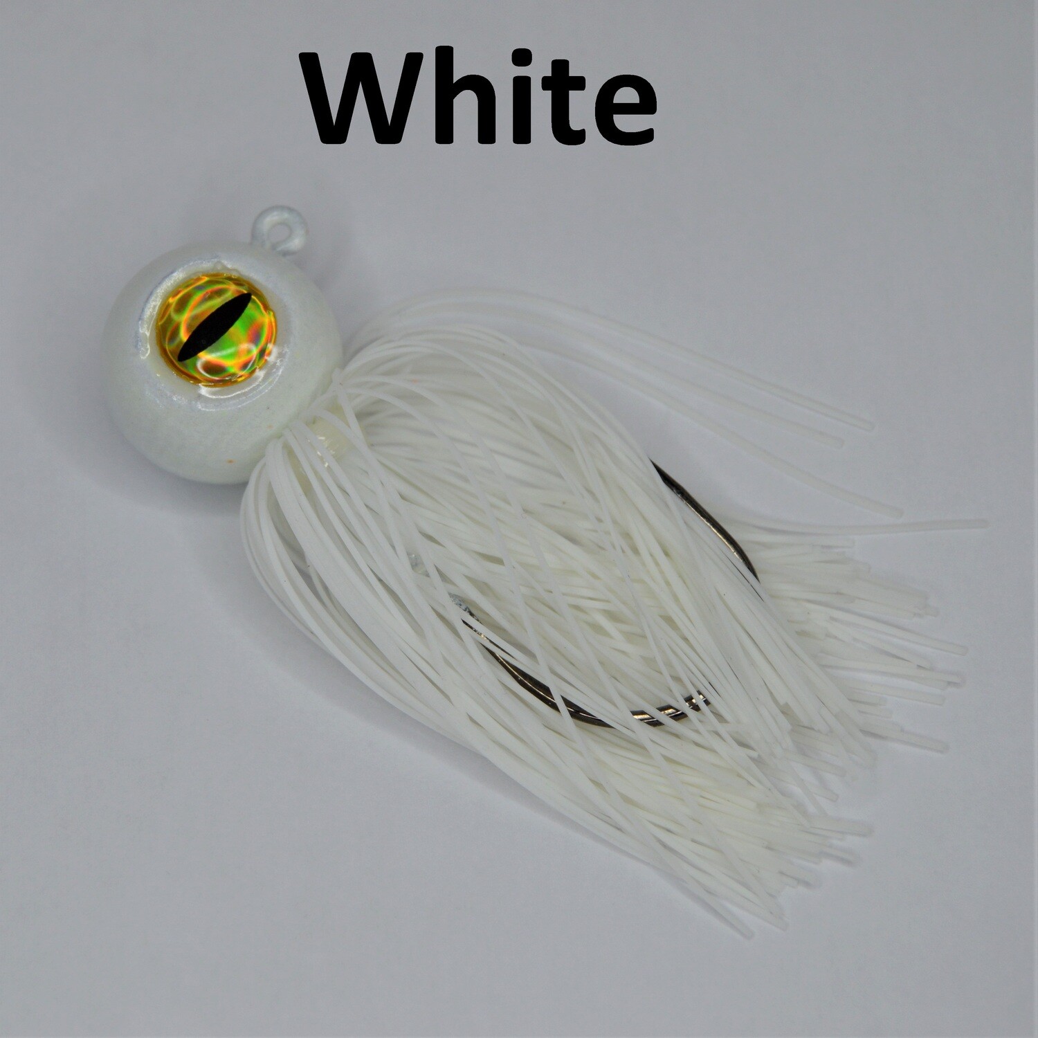 Skirted Big Eye Ball Jigs White