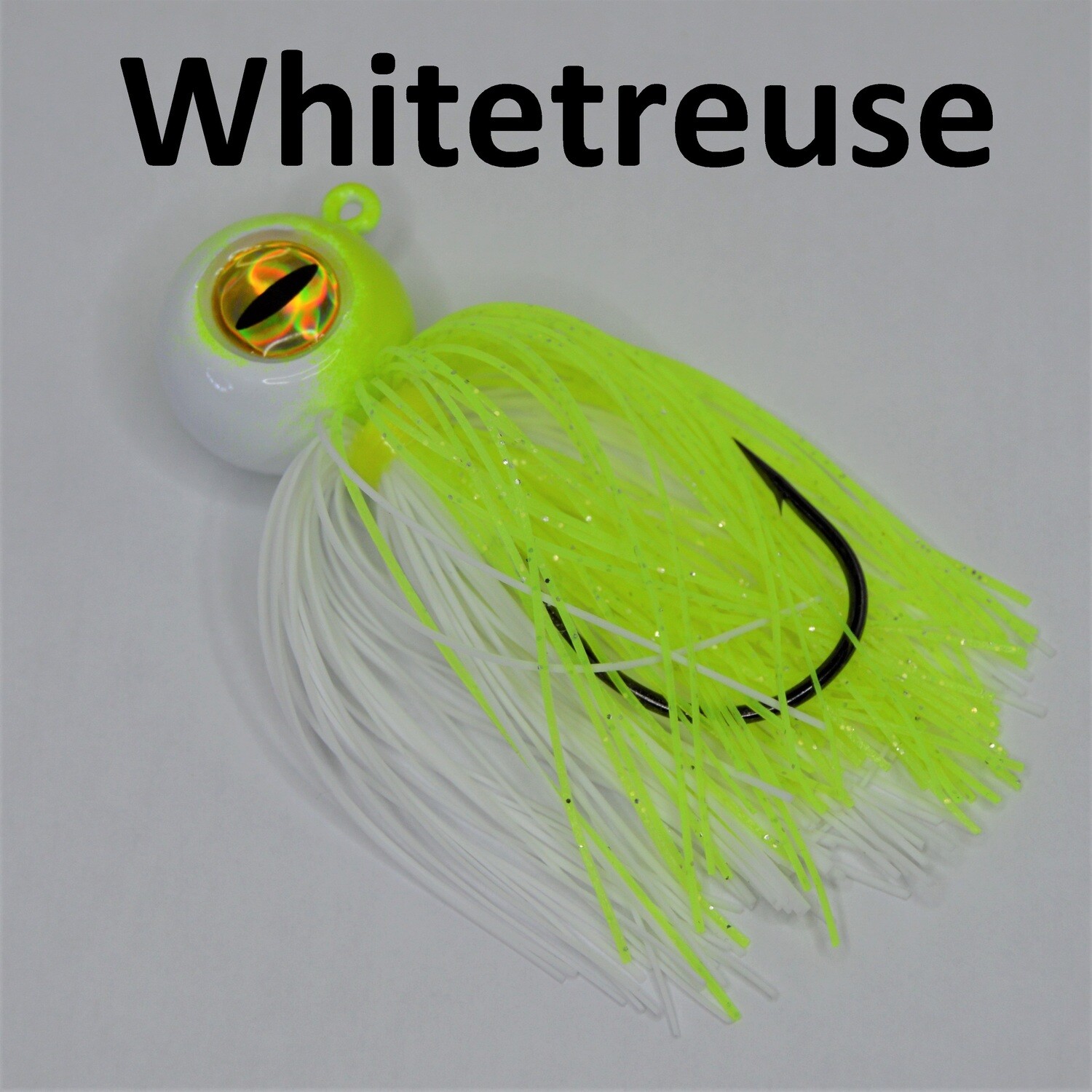 Skirted Big Eye Ball Jigs Whitetreuse