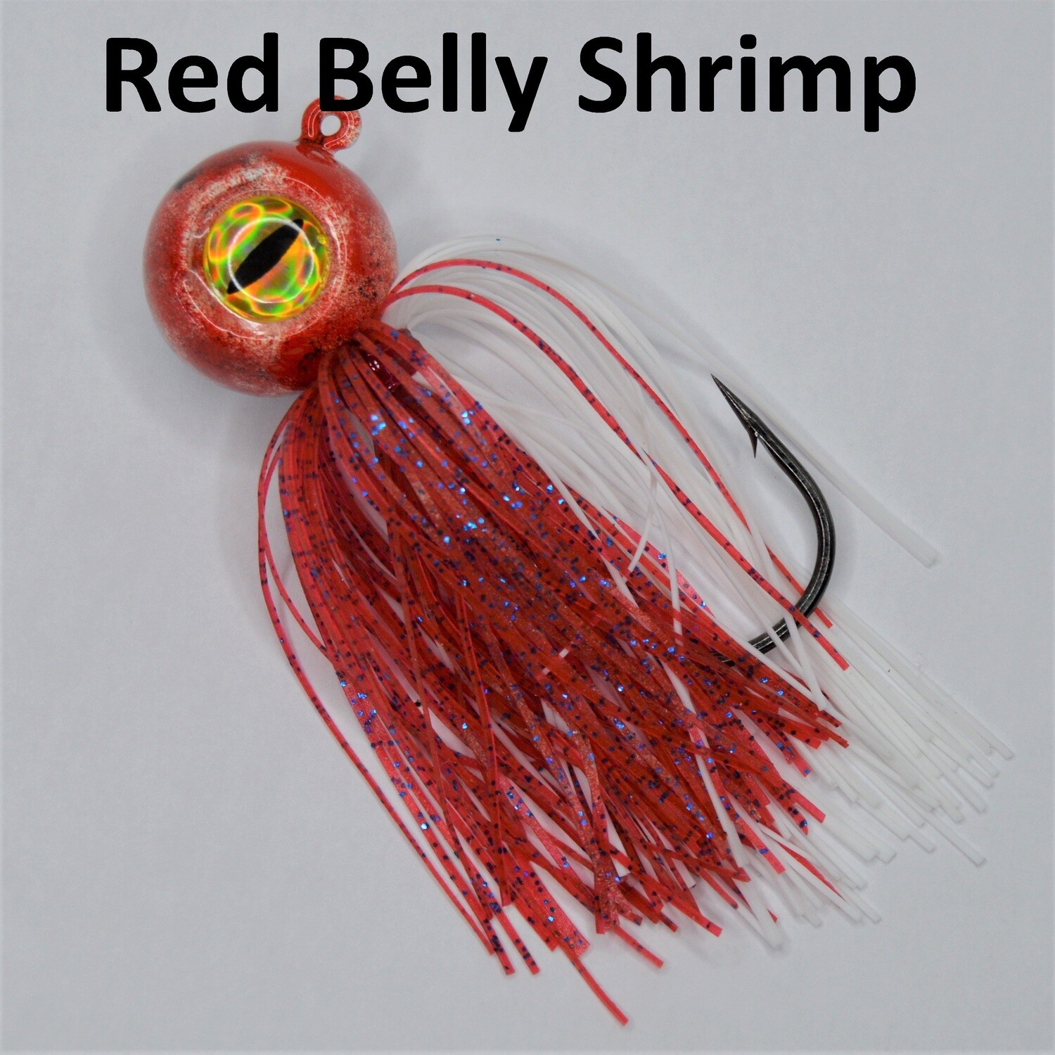 Skirted Big Eye Ball Jigs Red Belly Shrimp