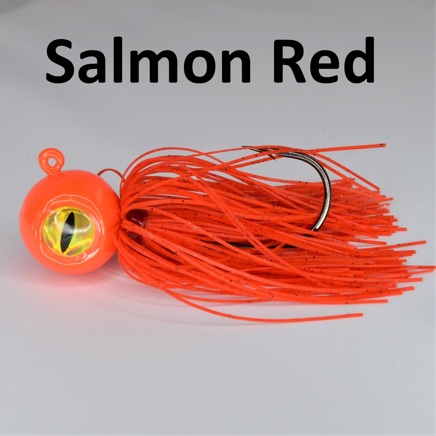 Skirted Big Eye Ball Jigs Salmon Red