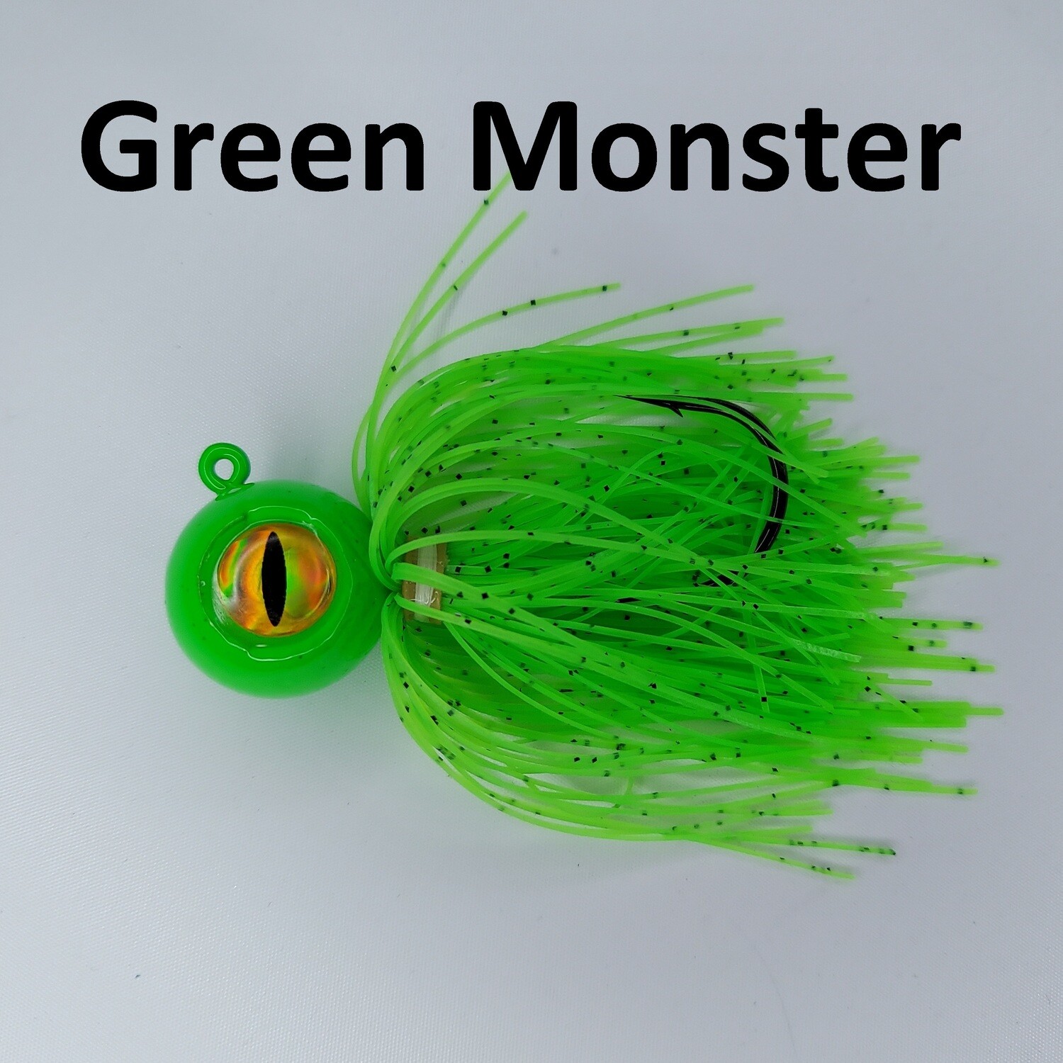 Skirted Big Eye Ball Jigs Green Monster