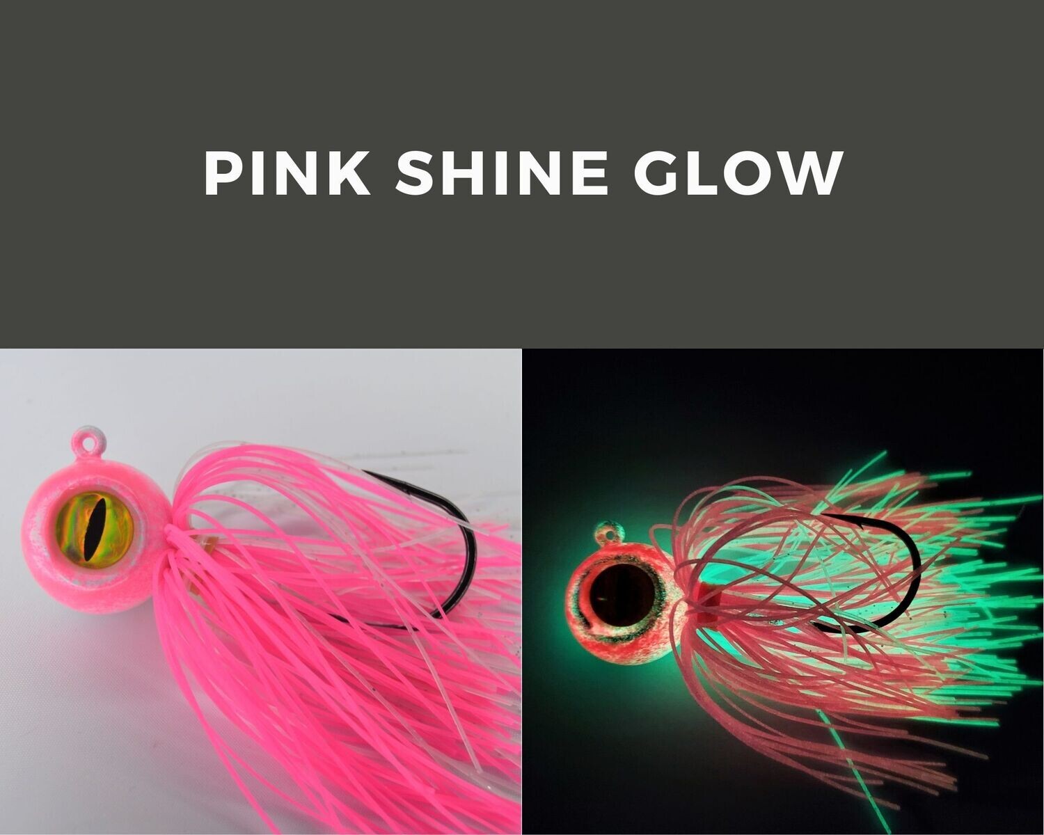Skirted Big Eye Ball Jigs Pink Shine Glow