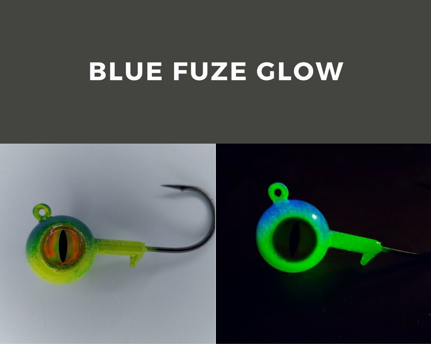 Big Eye Ball Jig Blue Fuze Glow