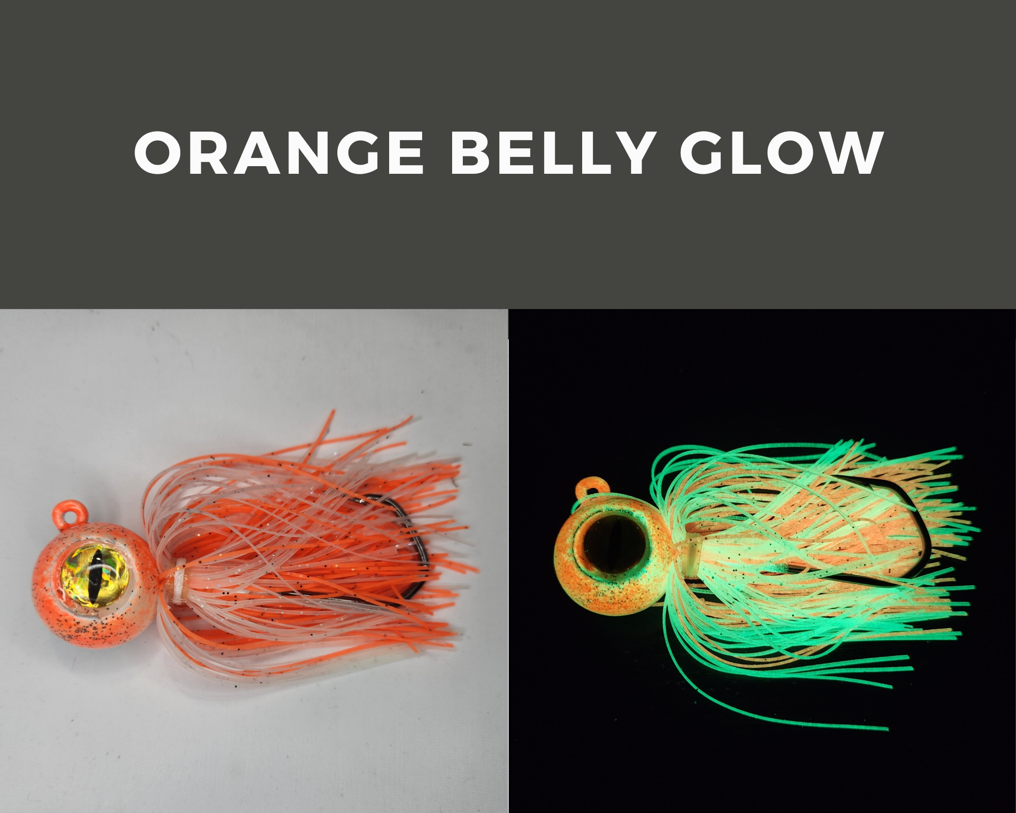Skirted Barbarian Big Eye Jig Orange Belly Glow