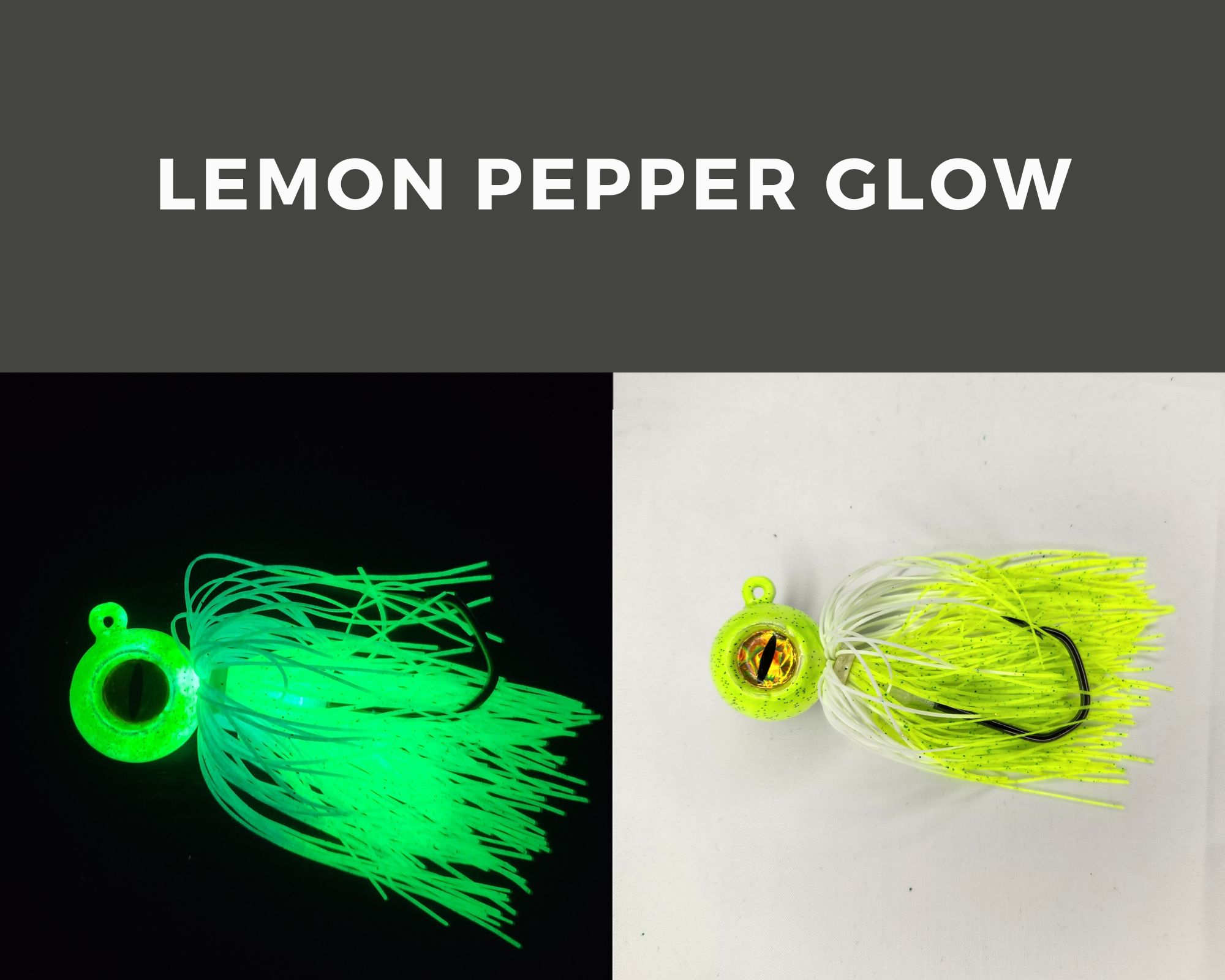 Skirted Barbarian Big Eye Jig Lemon Pepper Glow