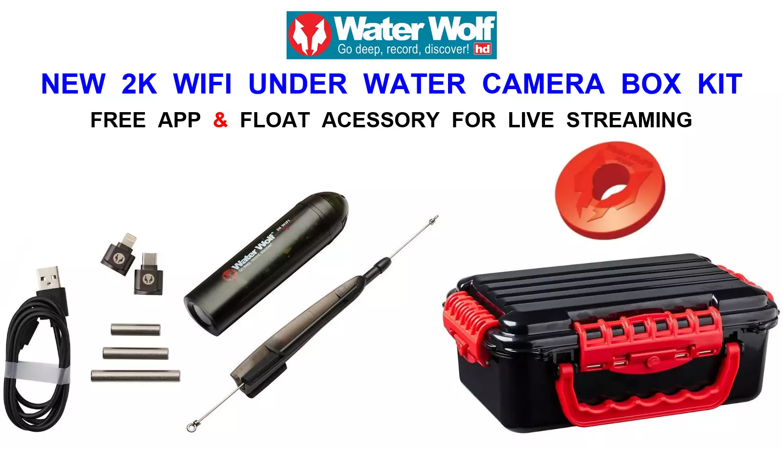 Kamera Water Wolf 2K WiFi Underwater