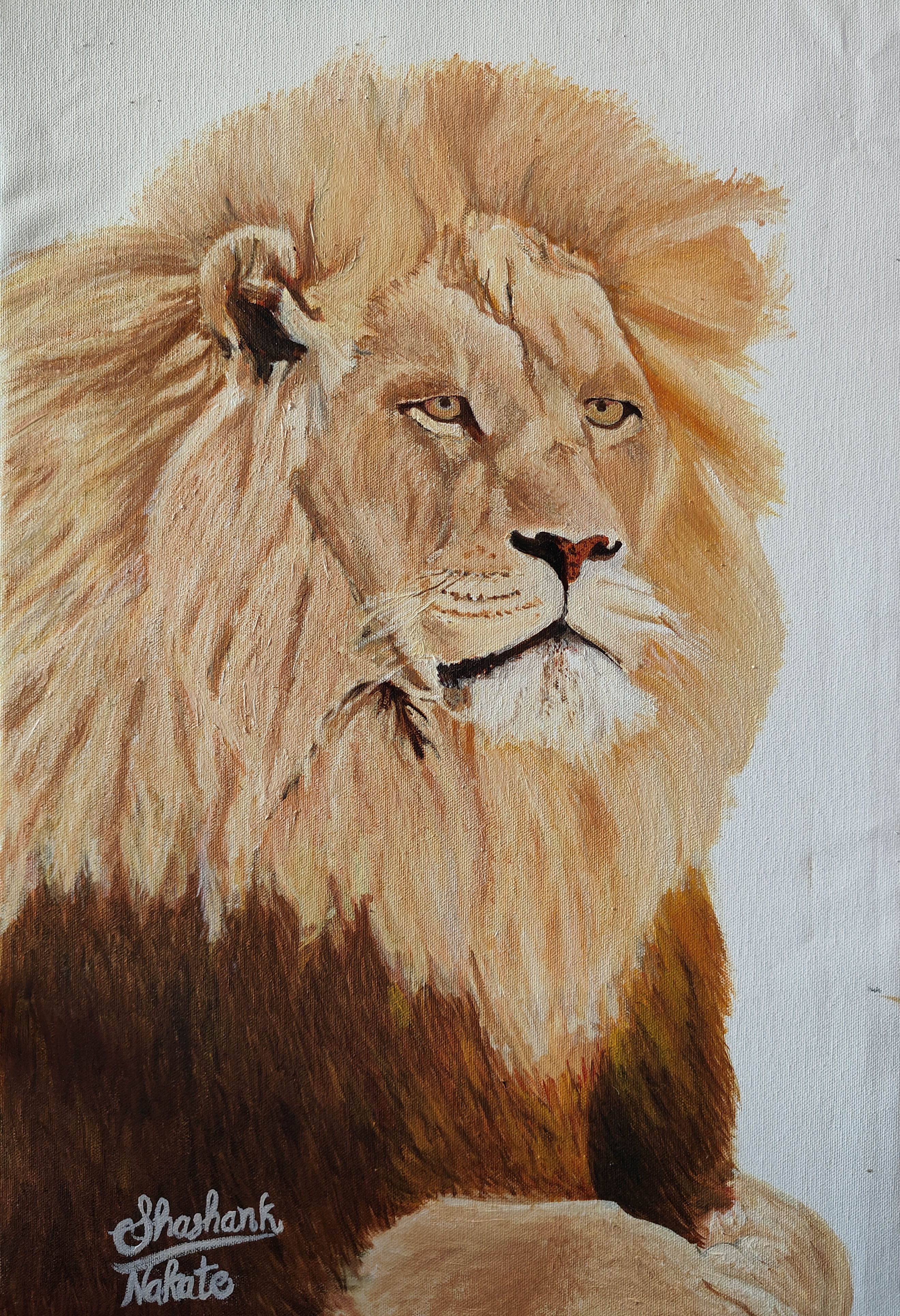 Lion Oil Painting On Canvas