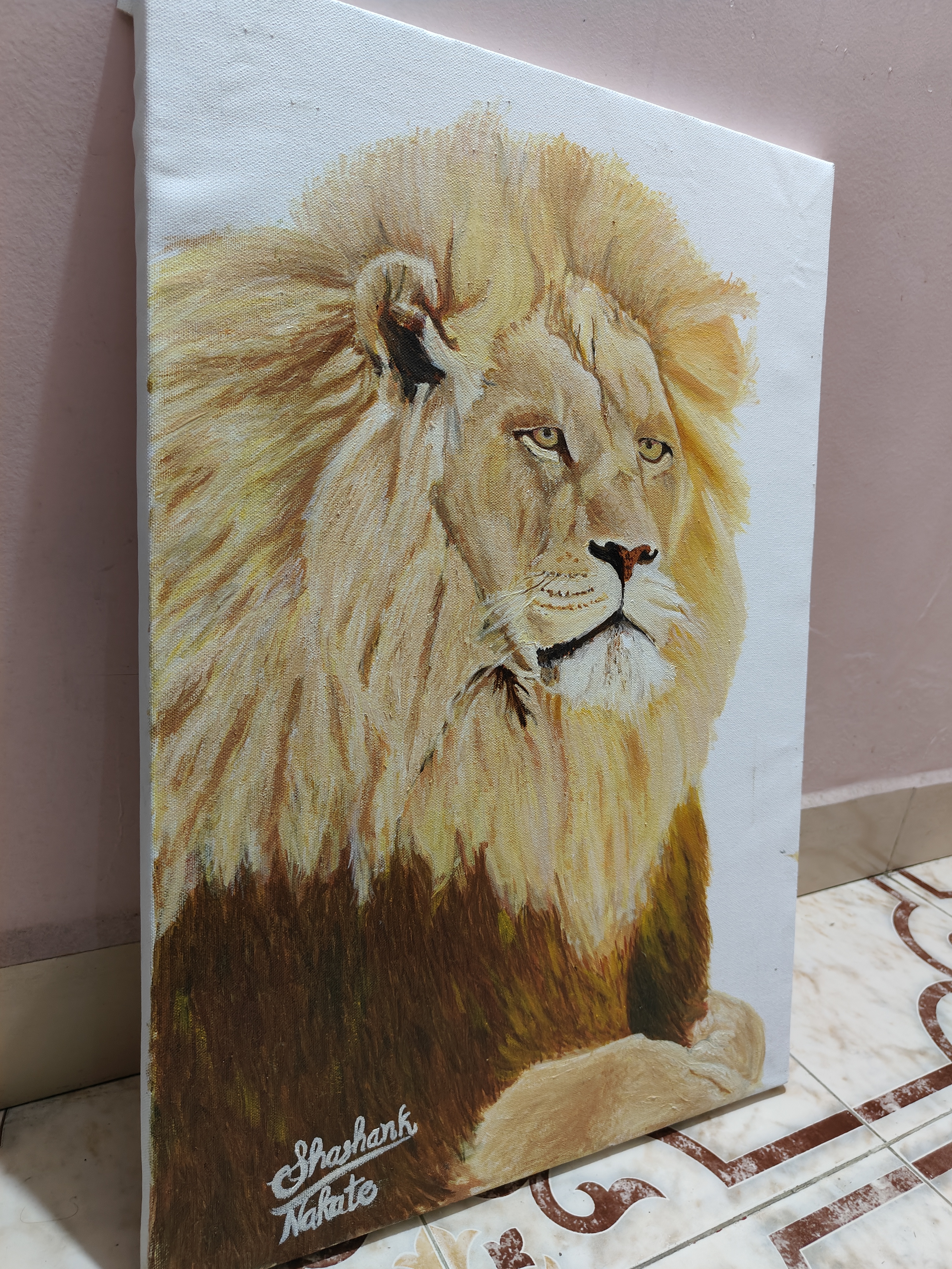 Lion Oil Painting On Canvas