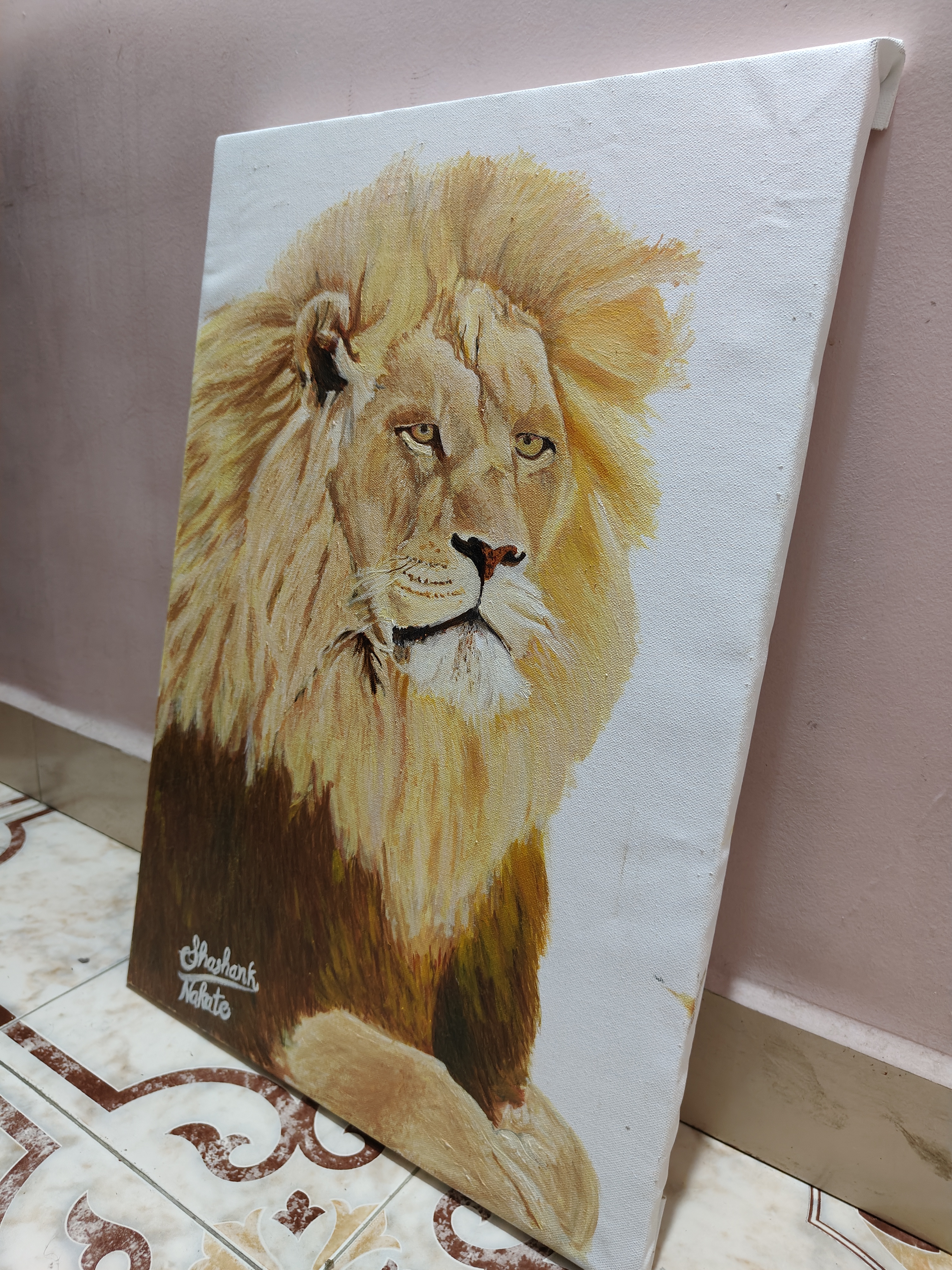 Lion Oil Painting On Canvas