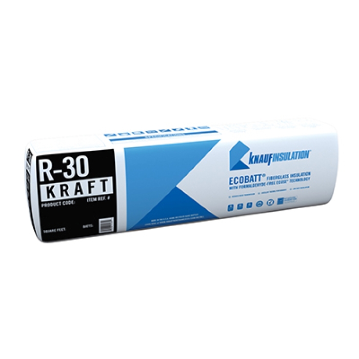 R-30 KRAFT FACED FIBERGLASS BATT 24 IN X 48 IN B17E 88 SF PER BAG