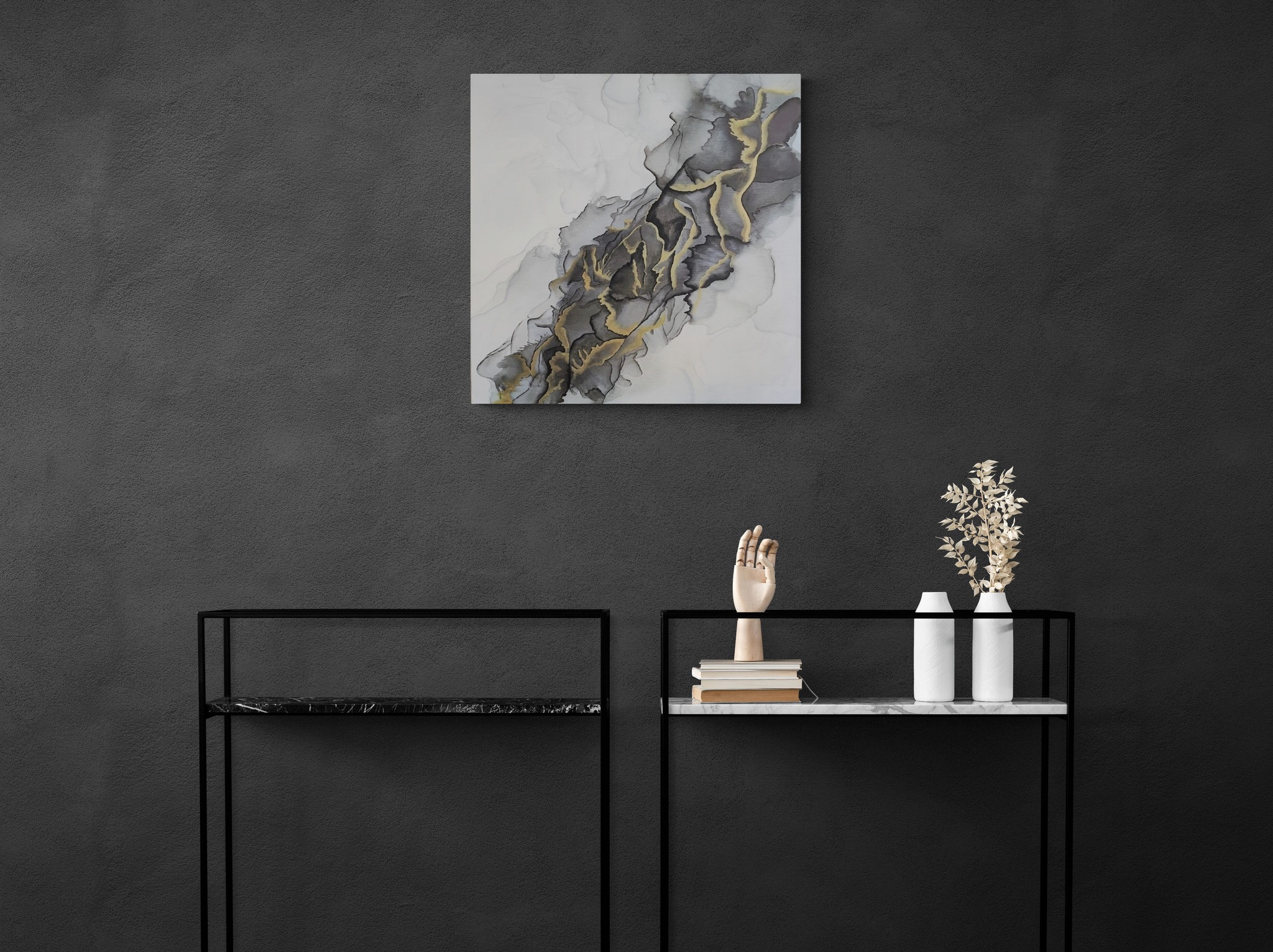 🎨✨ Ephemeral Whispers: A Symphony in Black, White, and Gold ✨🎨