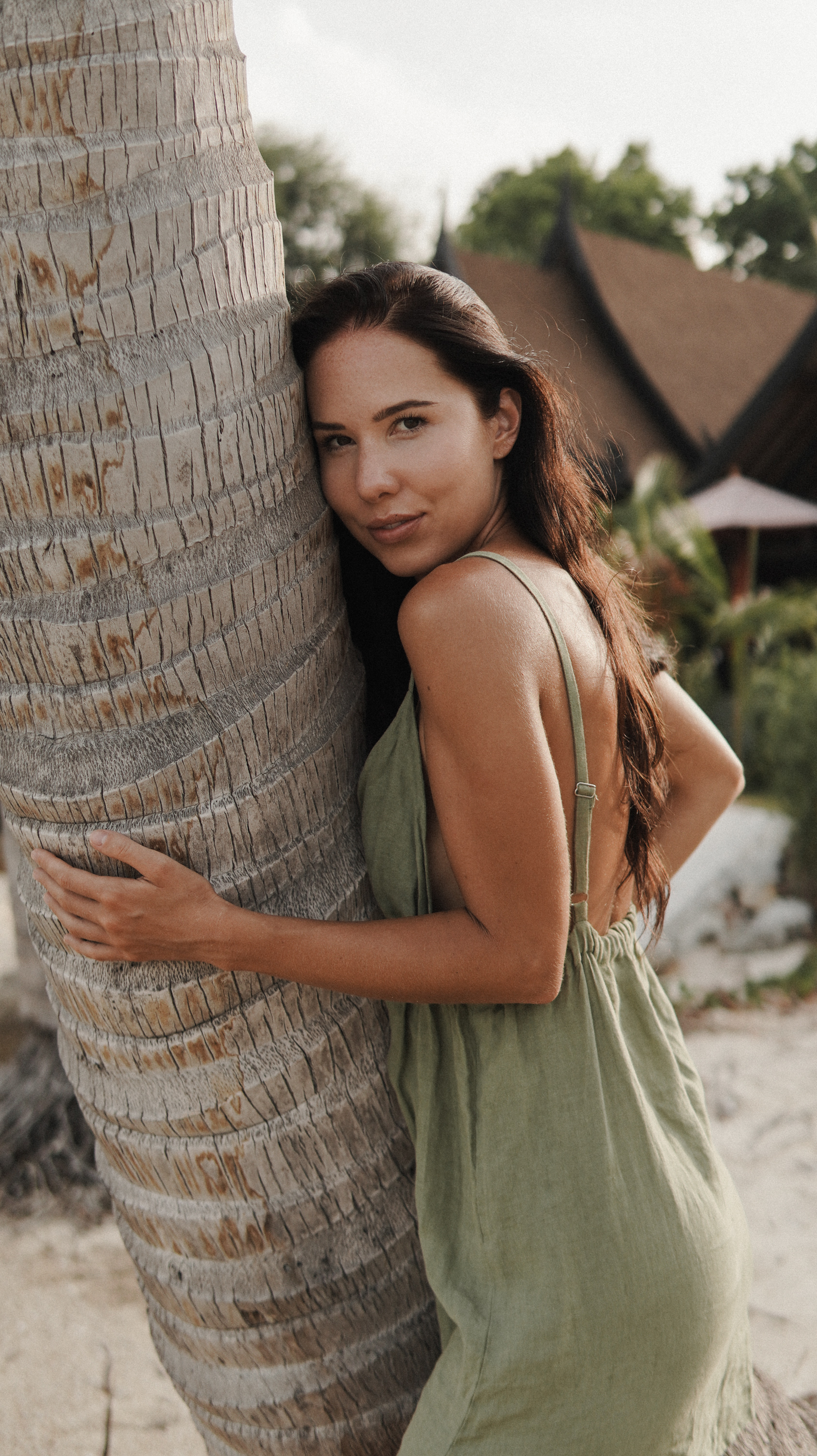 Linen dress AURORA khaki