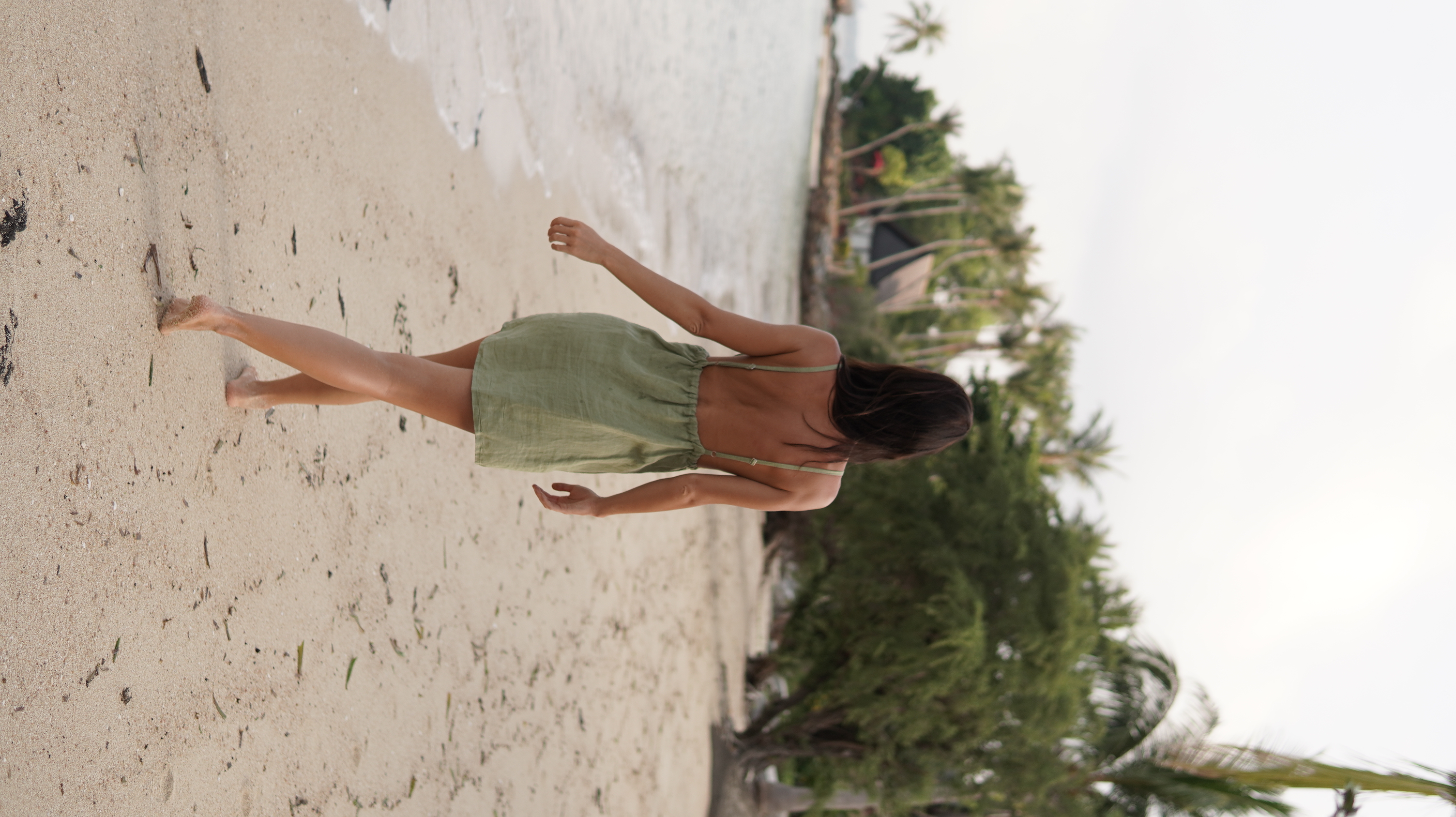 Linen dress AURORA khaki