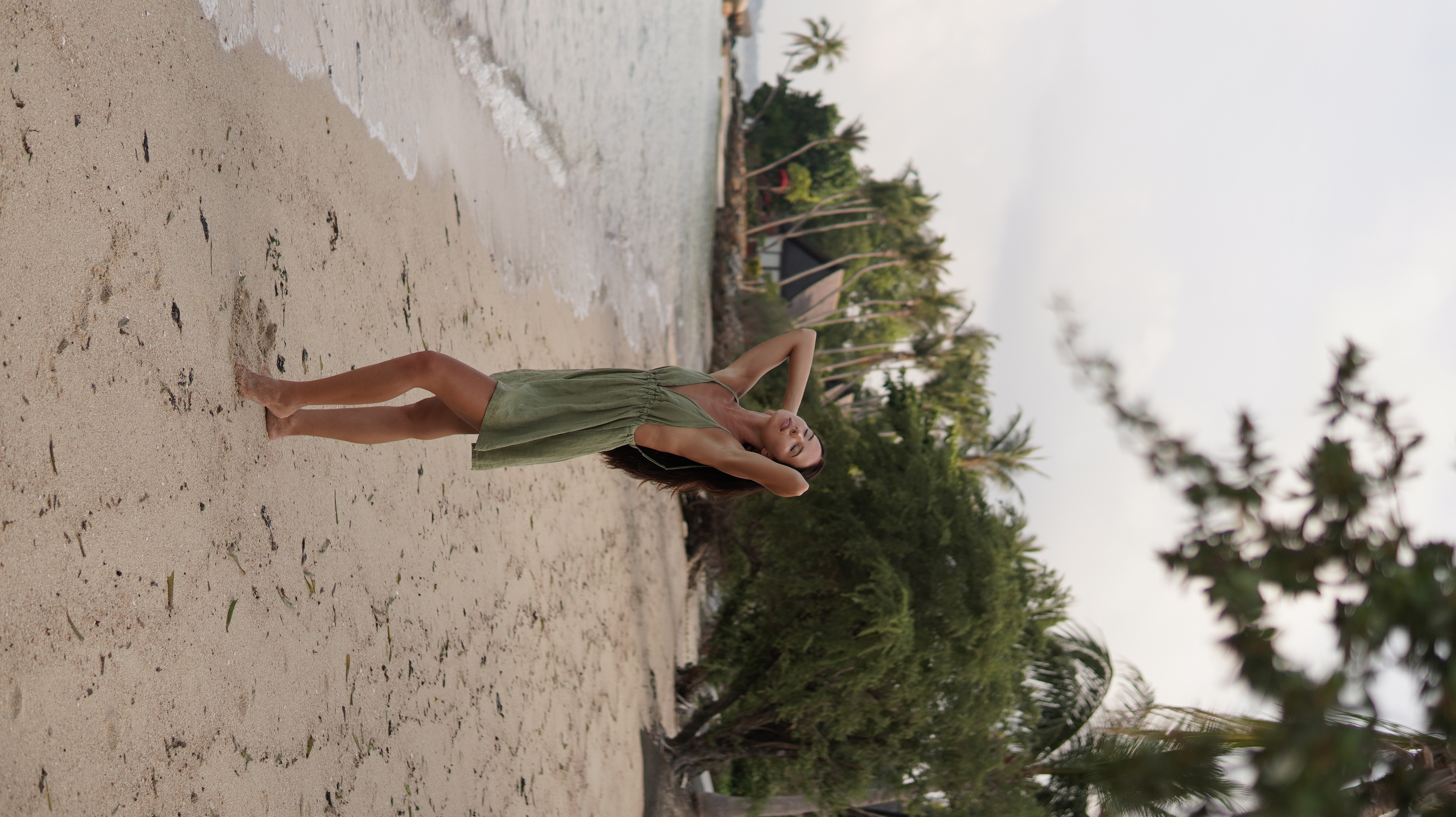 Linen dress AURORA khaki