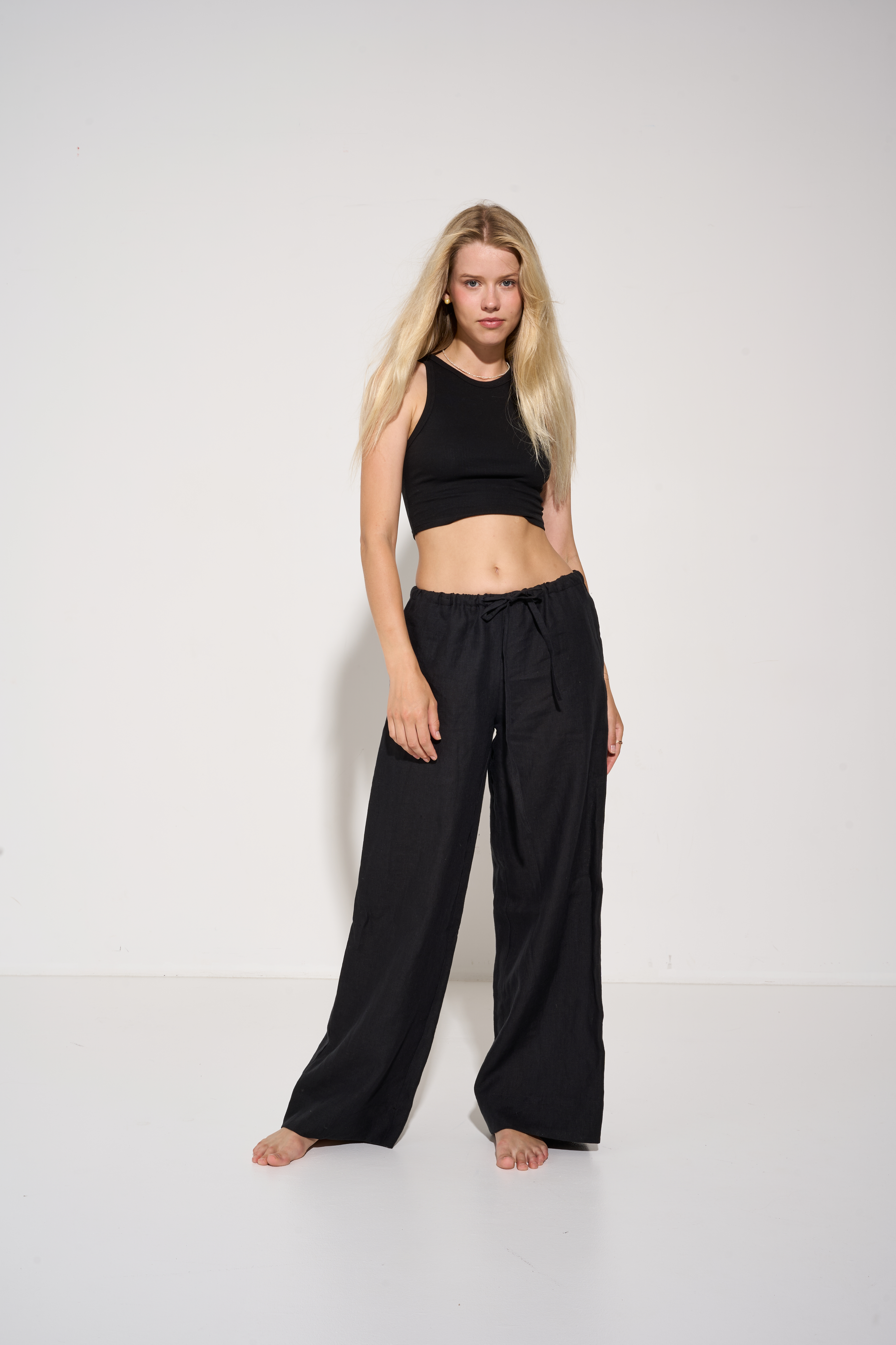 Linen pants PALMA black