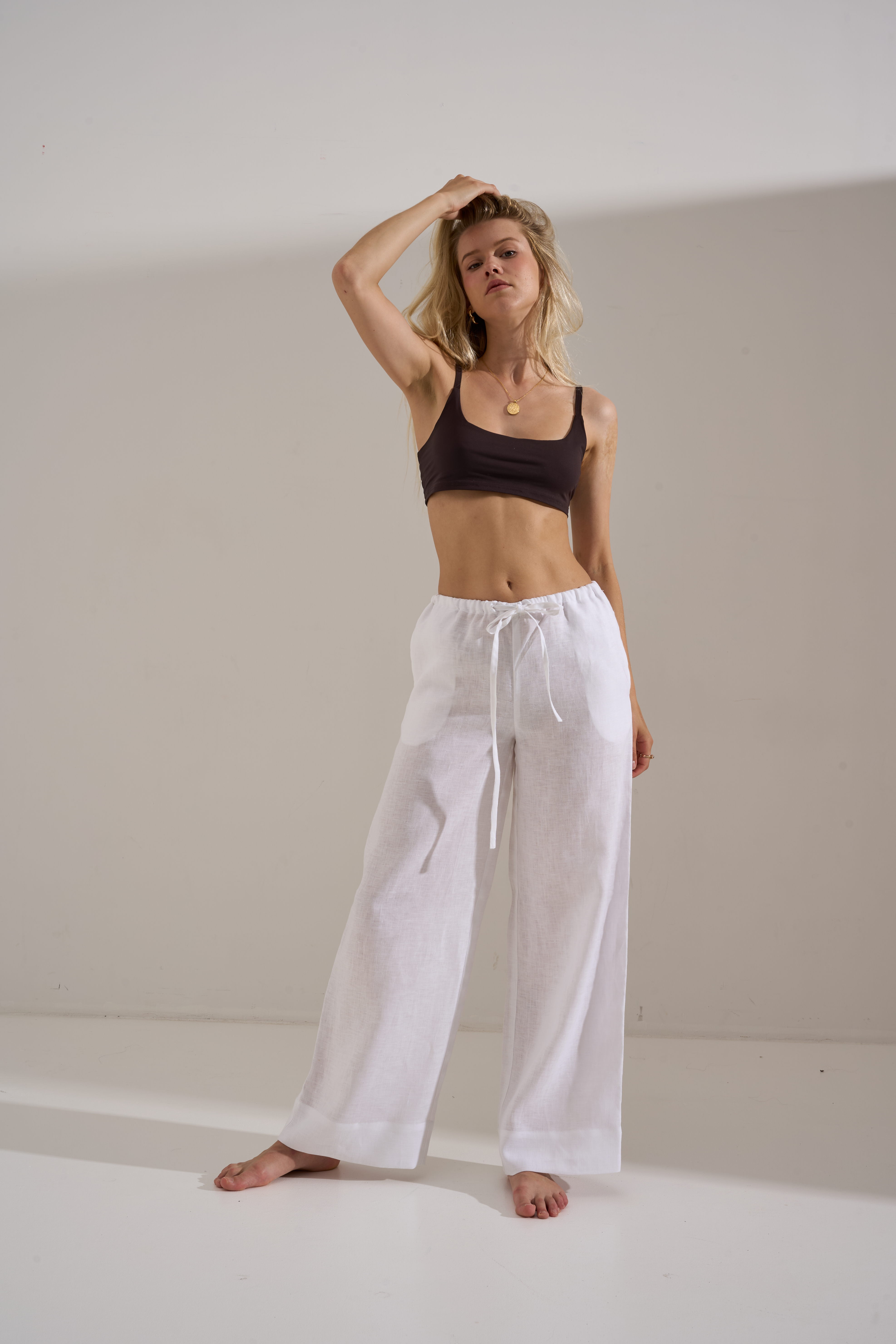 Linen pants PALMA white