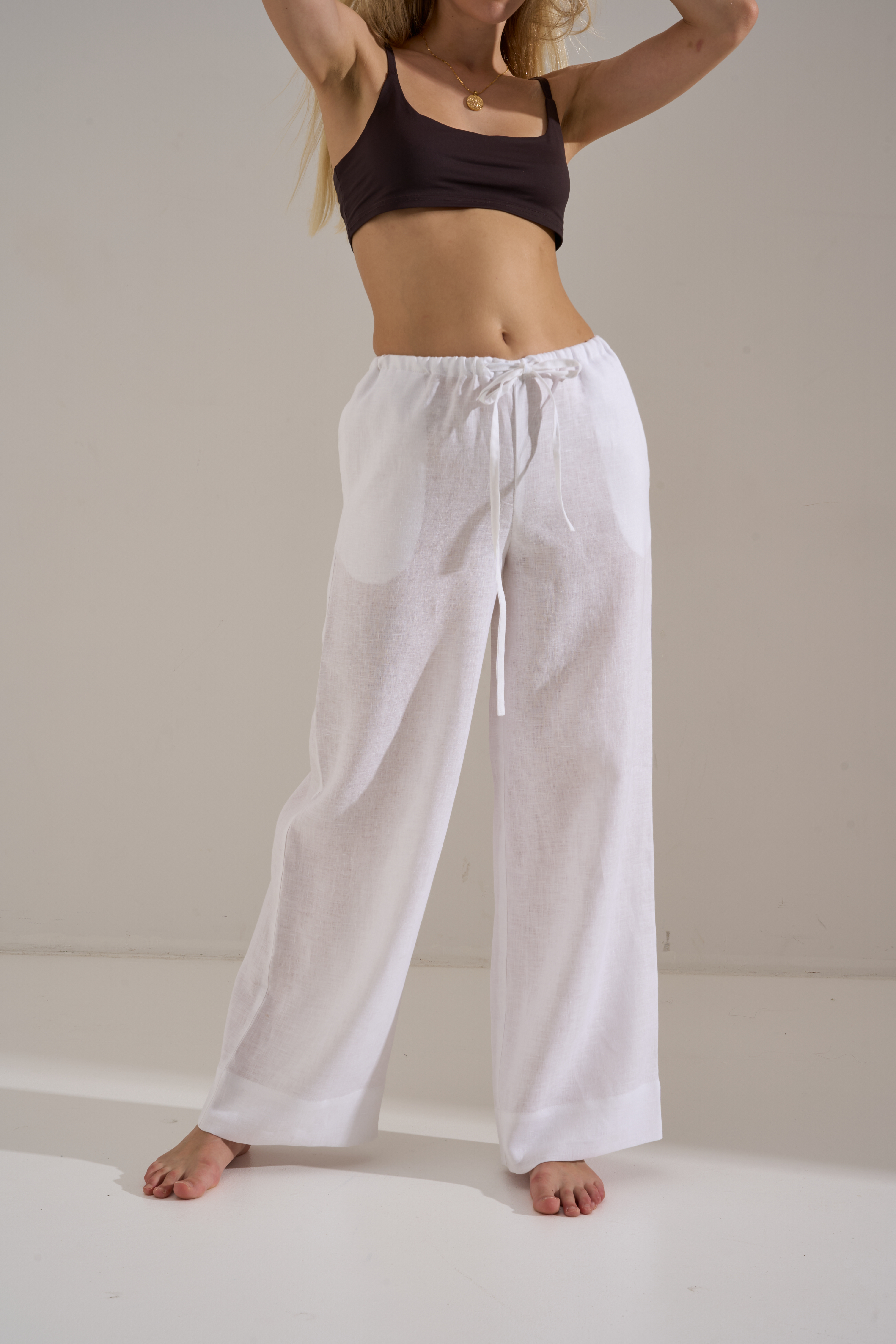 Linen pants PALMA white