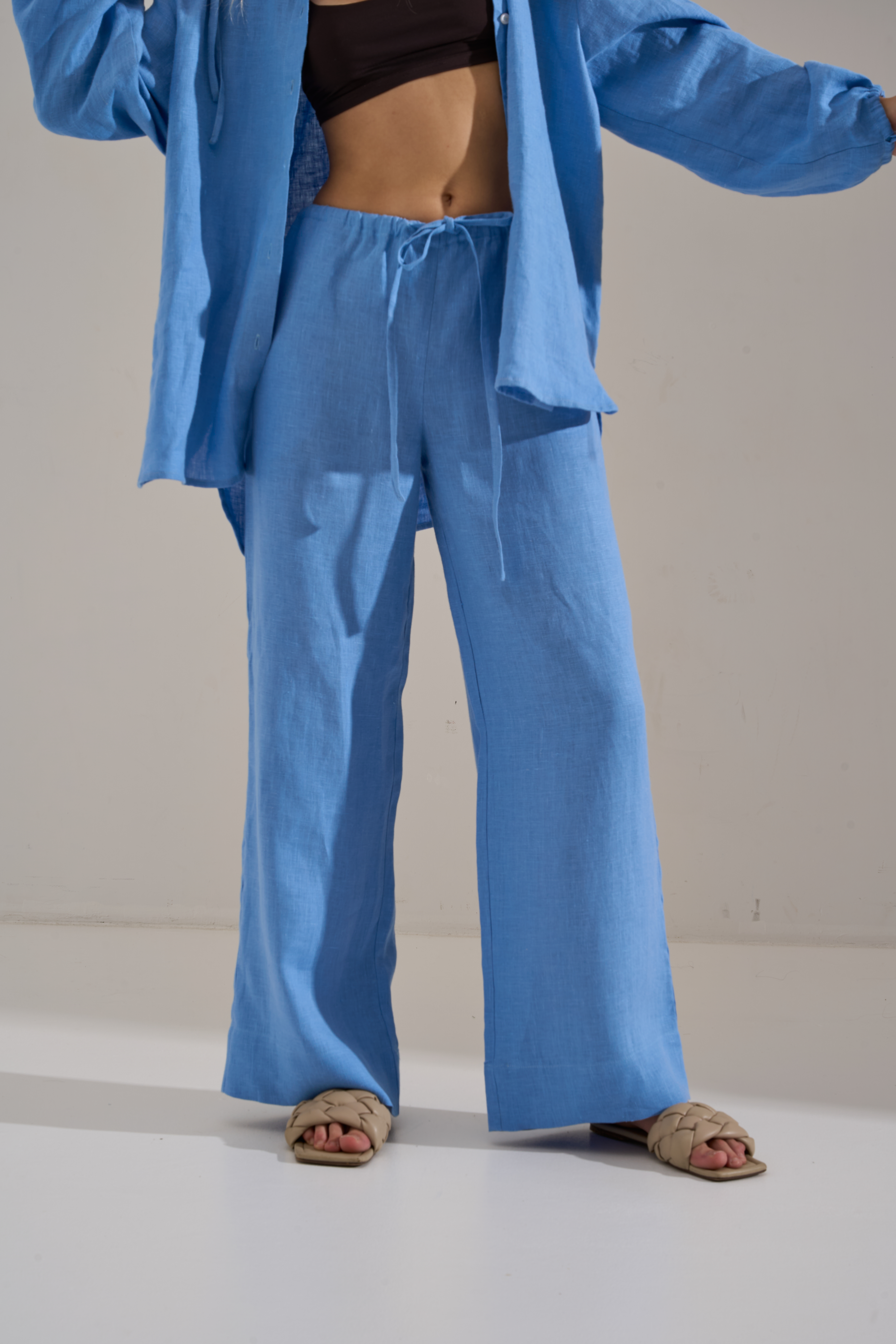Linen pants PALMA blue