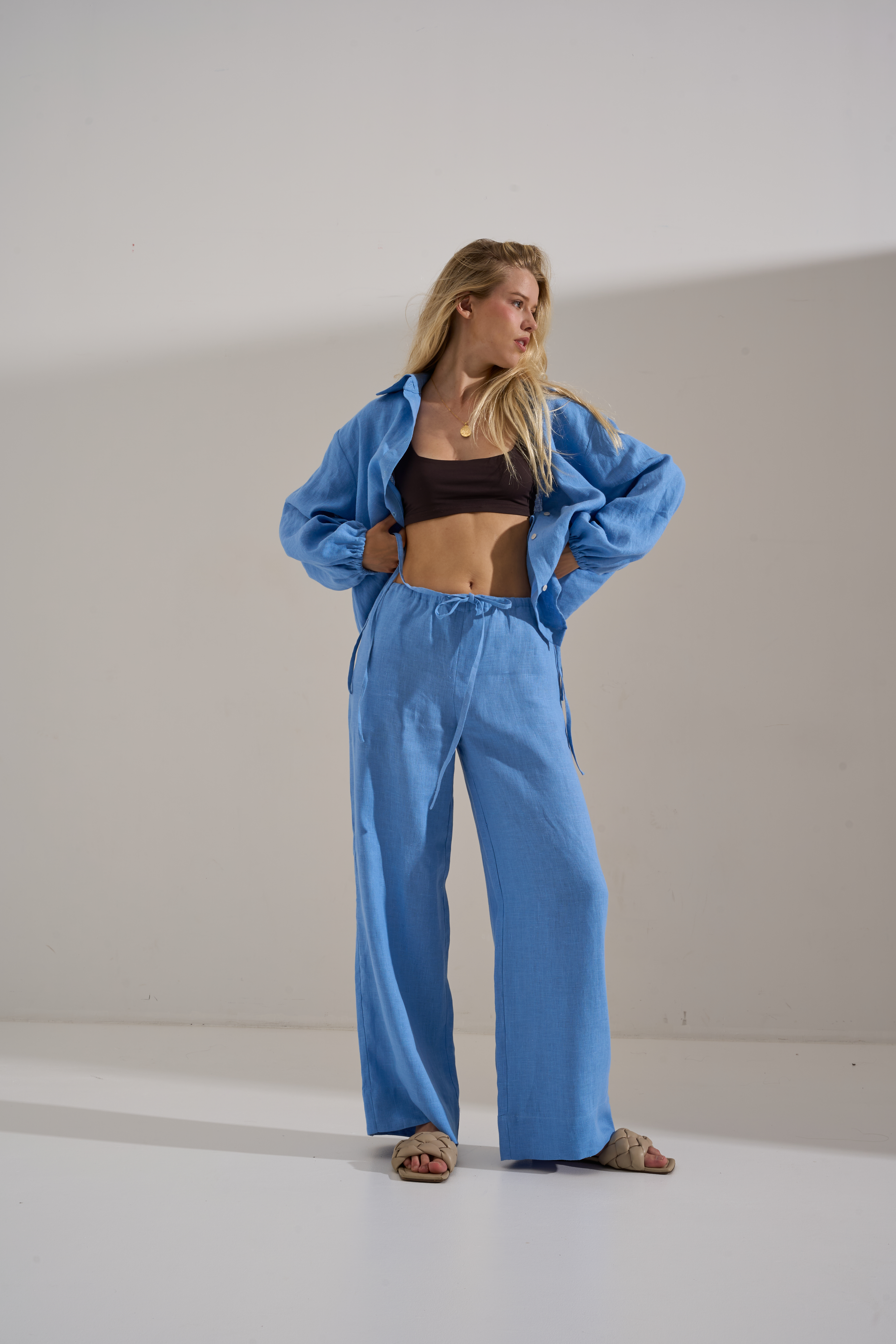 Linen pants PALMA blue