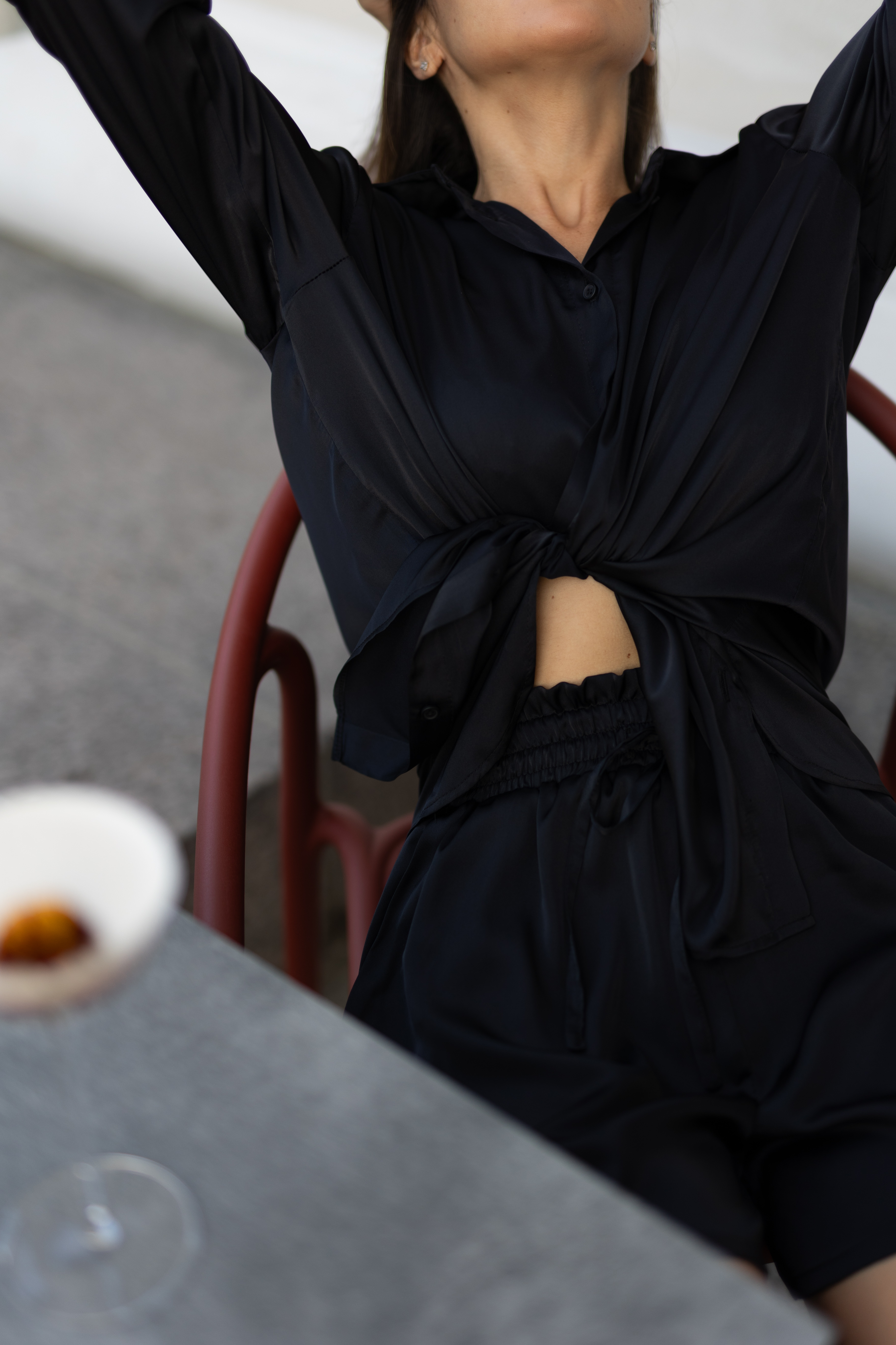 2-piece set MONA in black color(with shorts)