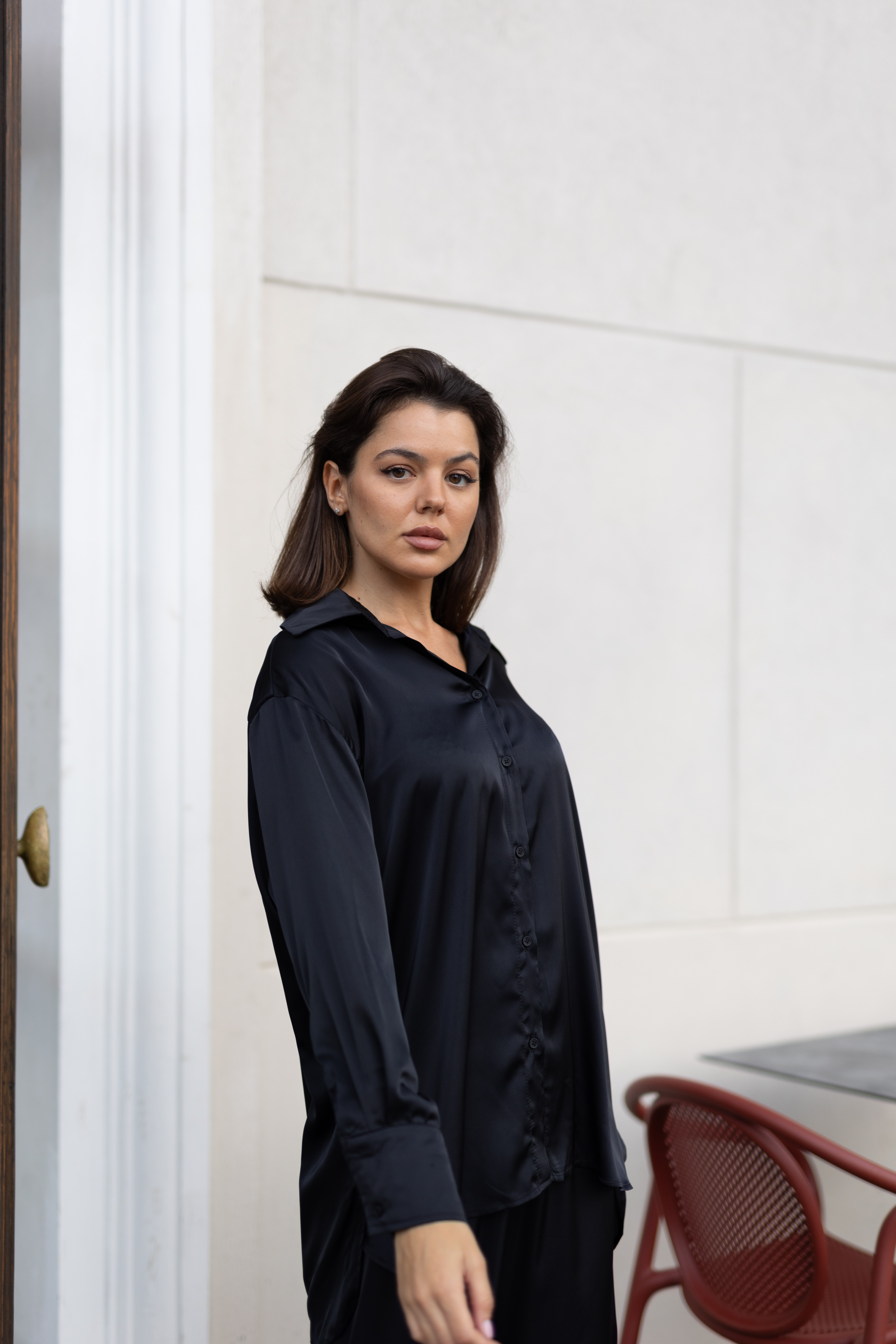 2-piece set MONA in black color(with palazzo pants)