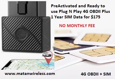4G OBDII GPS Device with ONE Year SIM card
