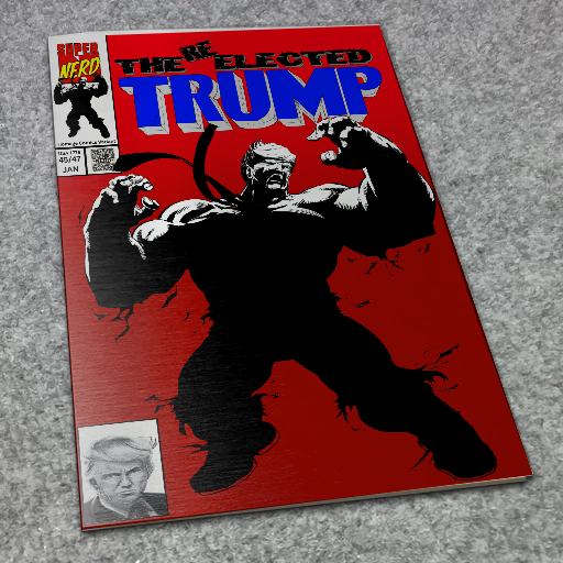 Hulk 377 RED SILVER METAL Trump Homage COMIC
