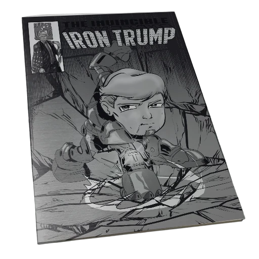 Invincible Iron Trump BW Silver Metal Homage Comic limited to 25 copies
