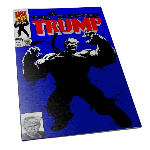 Hulk 377 BLUE SILVER METAL Trump Homage COMIC