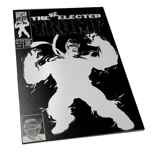 Hulk 377 NEGATIVE SILVER METAL Trump Homage COMIC