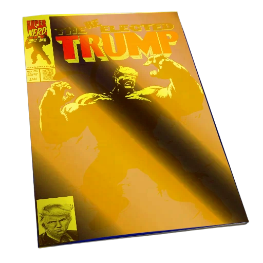 Hulk 377 BLUE /25 24k GOLD FOIL Trump Homage COMIC