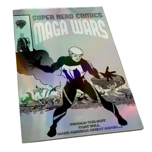 SECRET WARS 8 MAGA WARS TRUMP HOMAGE BW RAINBOW HOLOFOIL limited to 25 copies