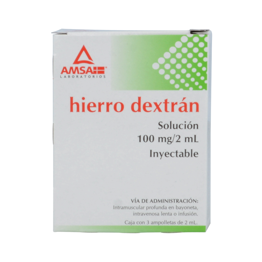 HIERRO DEXTRAN 100MG/2ML(FERROIN)3ML SOL
