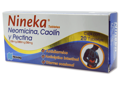 NINEKA 20 TAB 129/280/30 MG CAOLIN;NEOMICINA;PECTINA