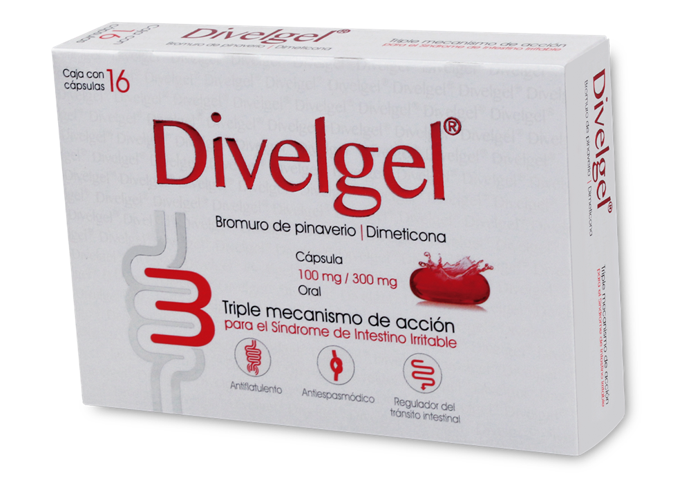 DIVELGEL 16 CAPS 100/300 MG BROMURO DE PINAVERIO;DIMETICONA