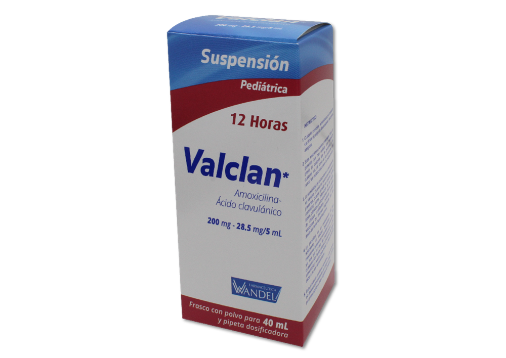 VALCLAN PED 1 SUSP 200/28.5 MG/40 ML ACIDO CLAVULANICO;AMOXICILINA