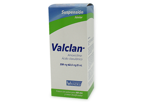 VALCLAN JR 1 SUSP 250/62.5MG/5/60 ML AMOXICILINA;ACIDO CLAVULANICO