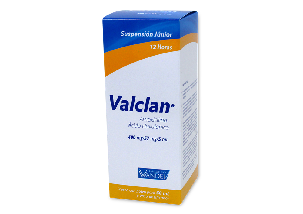 VALCLAN 12H JR 1 SUSP 400/57MG/5/60 ML AMOXICILINA;ACIDO CLAVULANICO