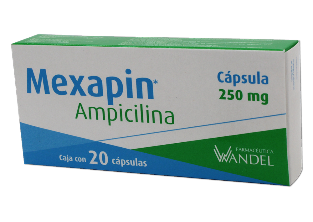 MEXAPIN 20 CAP 250 MG AMPICILINA