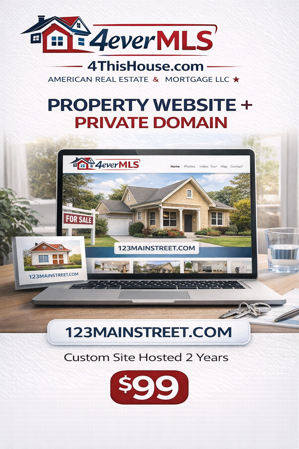 Property Website + Private Domain (2 Years) — $99