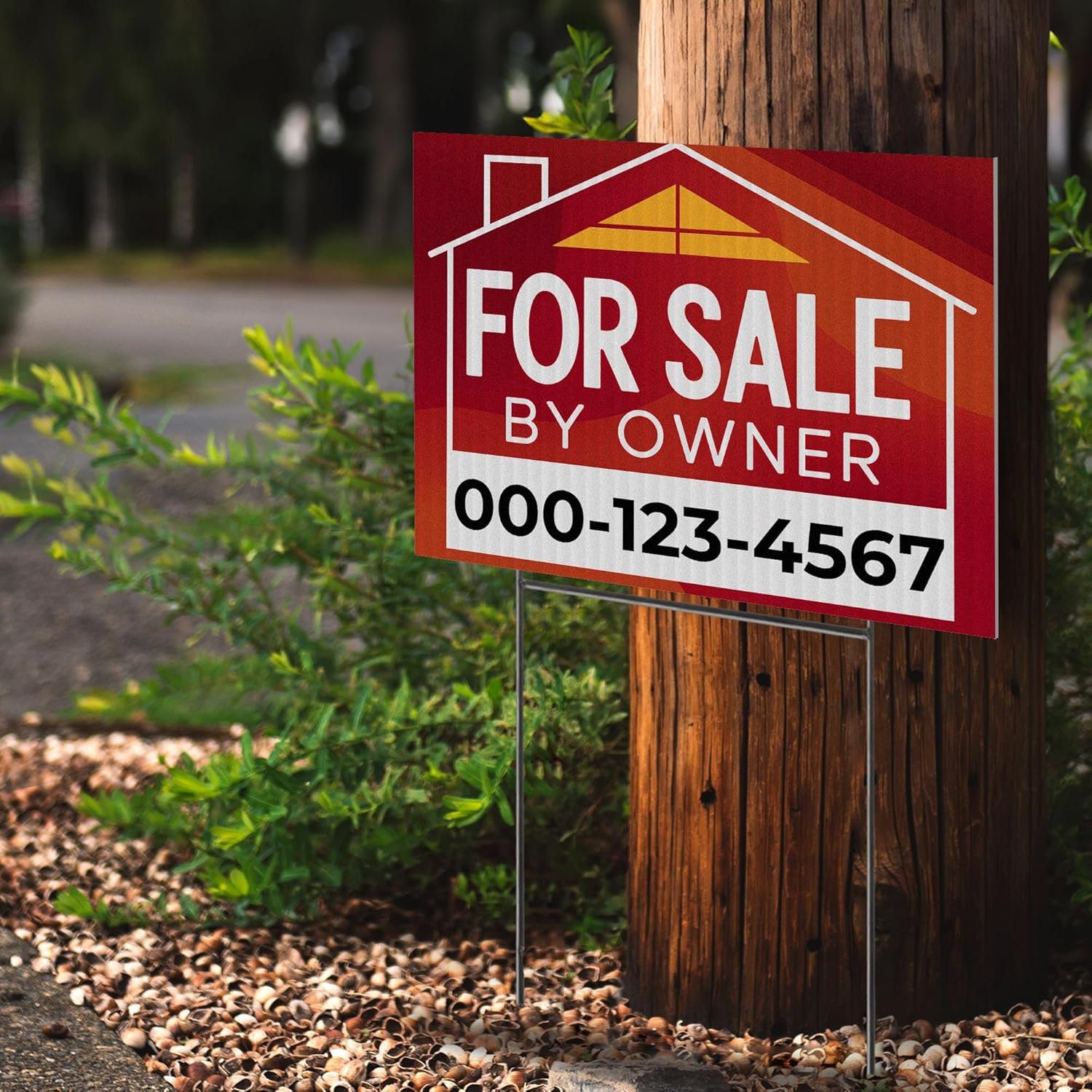 24x18" Custom For Sale by Owner Yard Sign with Stakes— $49  