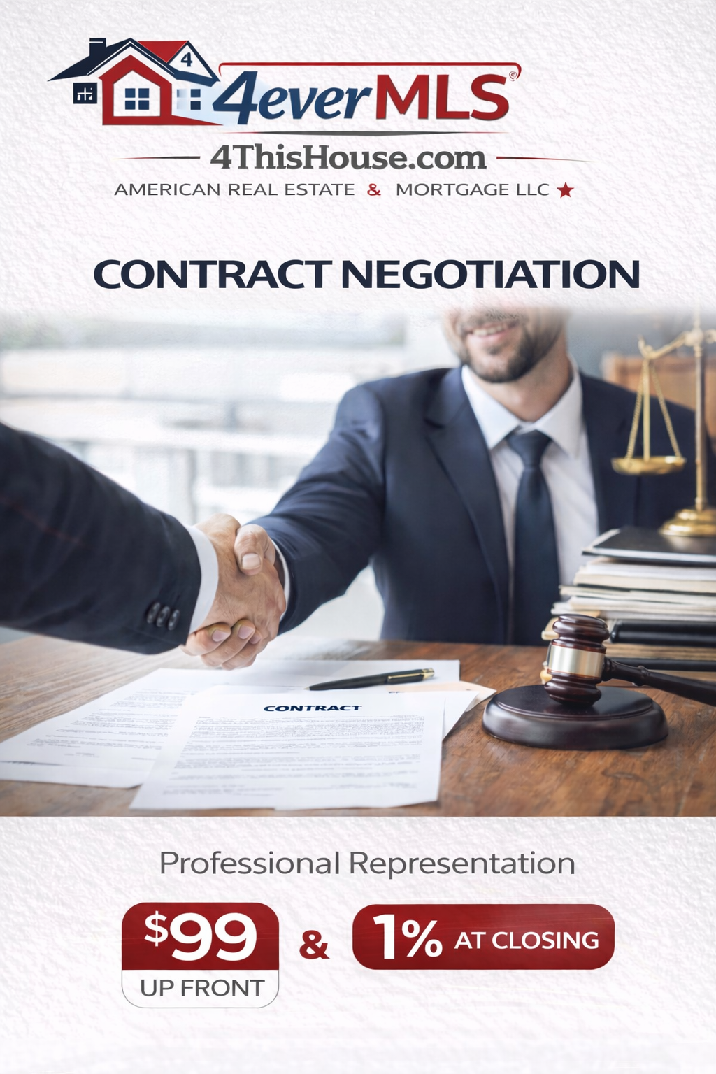 Contract Negotiation Support — 1% (Paid at Closing)