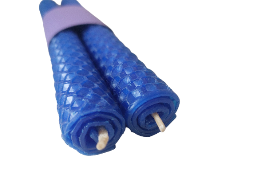 blaue Bienenwachskerzen