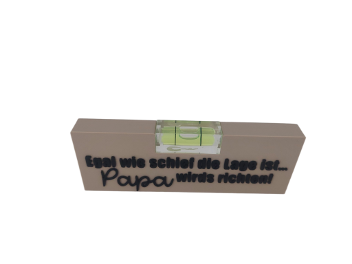 Wasserwaage mit Spruch