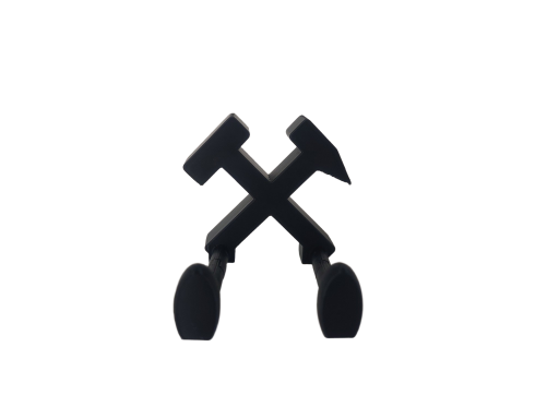 Schlägel und Eisen als Kantenhocker mit Wackelbeinen