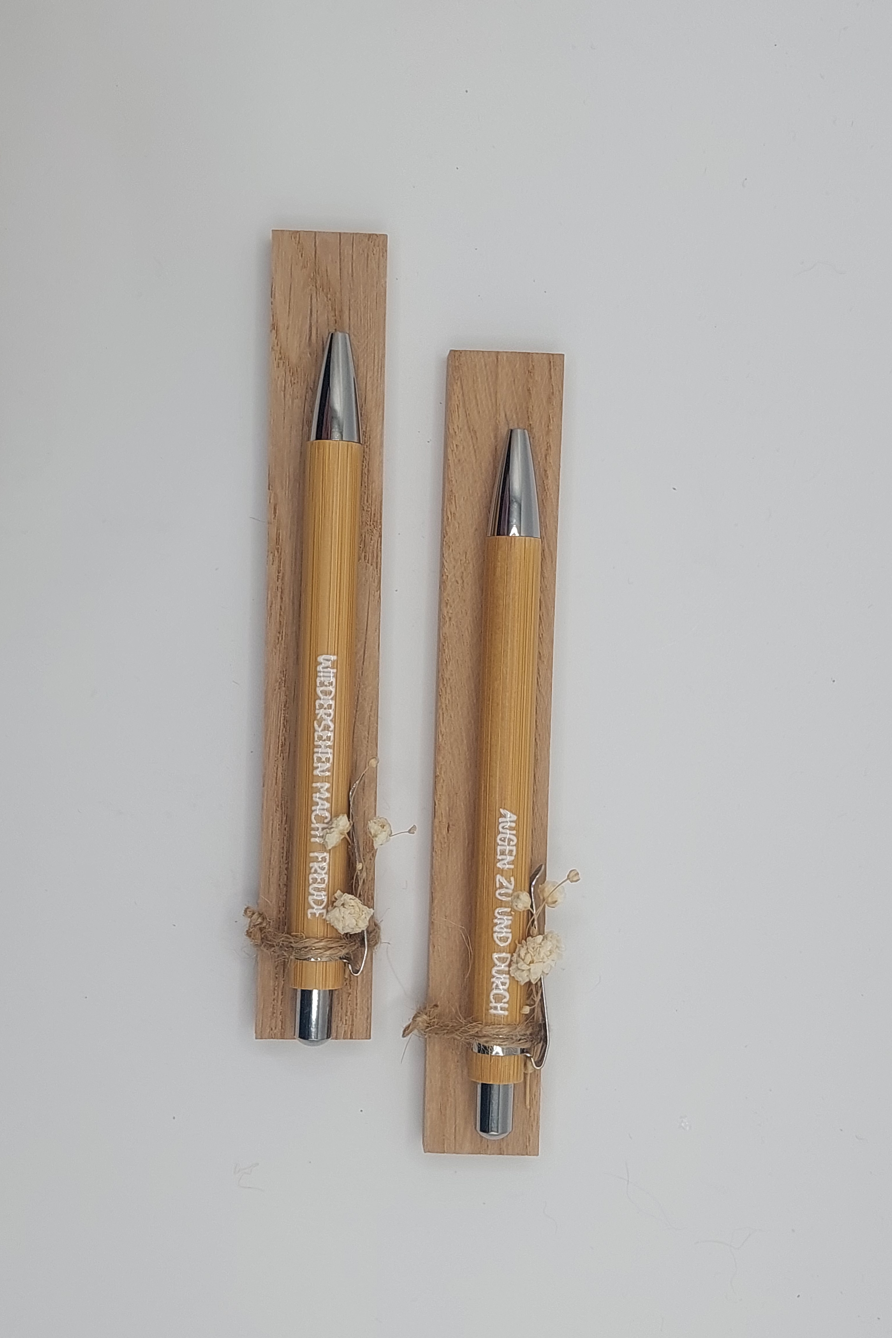 Bambus Kugelschreiber mit Schriftzug