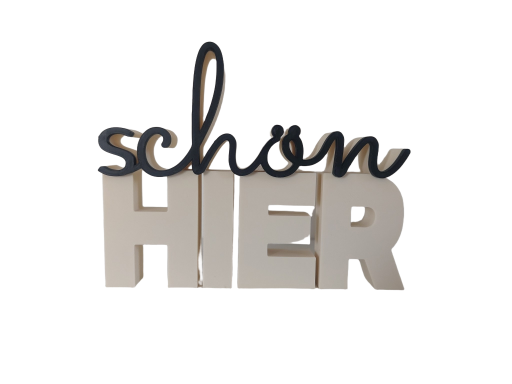 Schön hier -Schriftzug