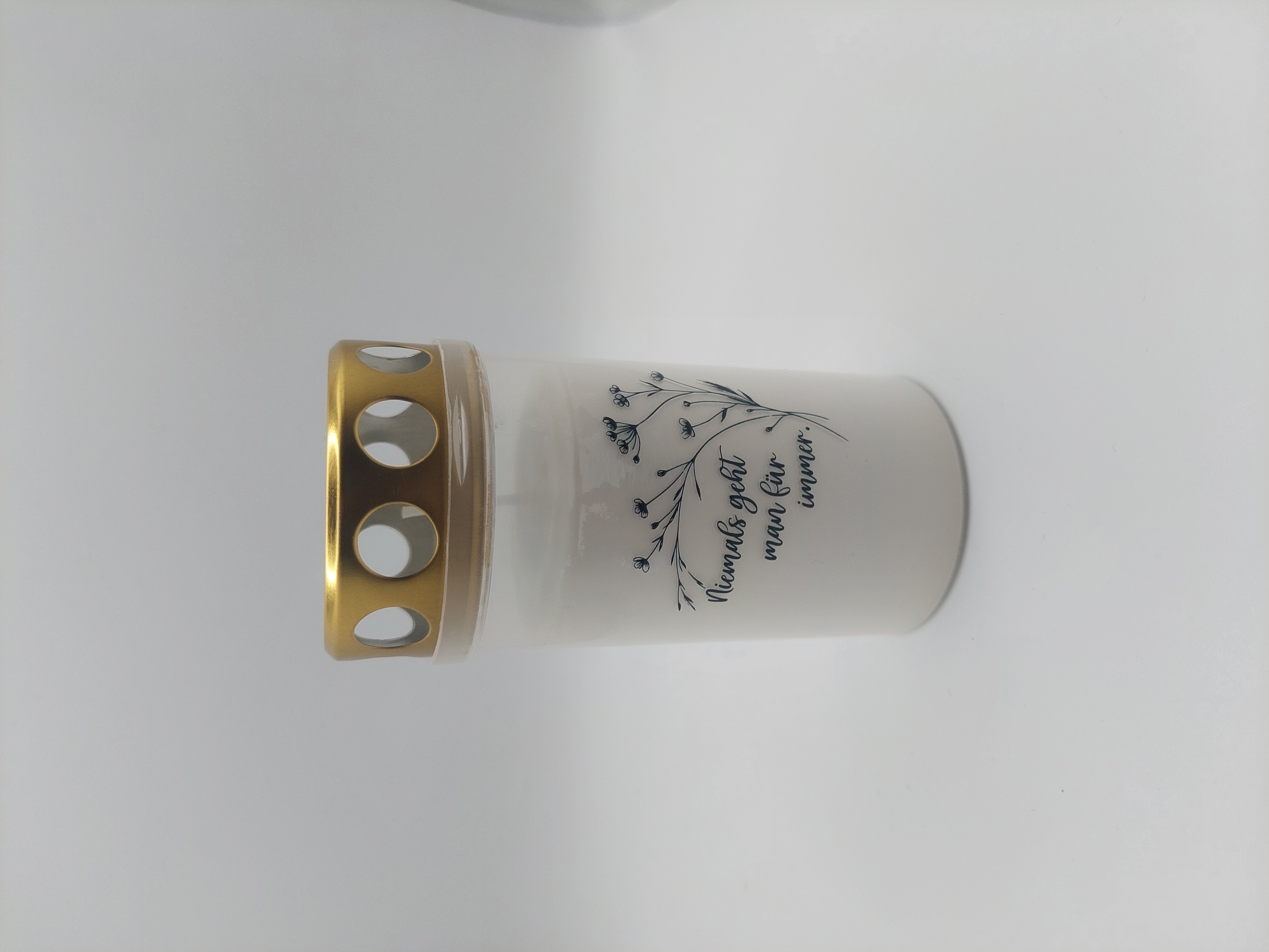 Grabkerze mit Spruch